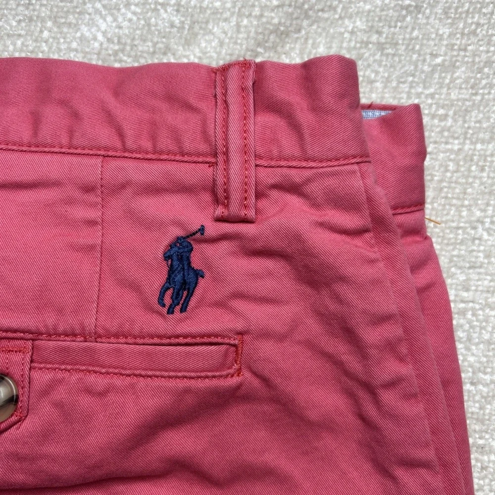 Polo Ralph Lauren Mens Coral Stretch Classic Fit Chino Shorts 34 Preppy Style
